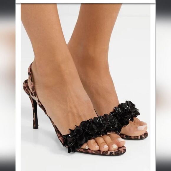 💐Tabitha Simmons Canvas Slingback Leopard Print twill Shoes Sz 36/6 - Picture 7 of 8